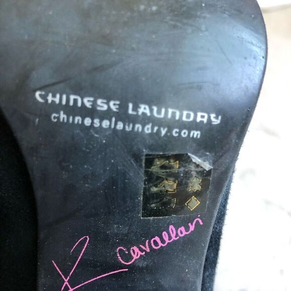 Chinese Laundry by Kristin Cavallari Black Suede Laurel Peep Toe Bootie - Picture 8 of 13